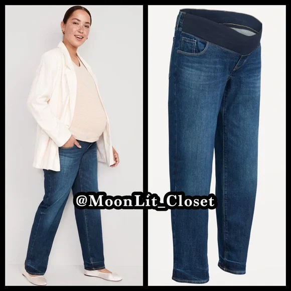 Old Navy Maternity Front Low-Panel OG Loose Jeans Size 8 Long Color โSheldonโ - Picture 2 of 3